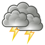 Color weather forecast icon for thunder vector clip art