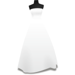 White wedding dress on a stand vector image