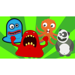 Weir monsters party vector image