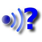 Drawing of wi-fi symbol with a question mark