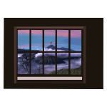window with mountain view