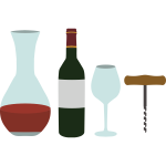 Wine decanter and corkscrew
