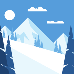 Snowy ski slope on the mountain