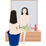 woman by the mirror