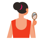 Woman with a hand mirror