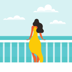Woman in yellow dress