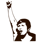 Silhouette vector drawing of a woman demonstrator