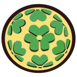 Vector illustration of seven leaves of wood sorrel in circle