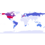 Colorful world map vector image