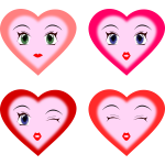 Heart with faces vector image