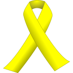 Yellow ribbon vector illustration