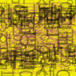 Scribble text on yellow background