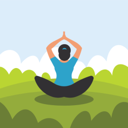 Outdoor yoga scene