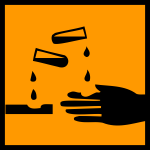 Corrosive liquid warning sign vector drawing