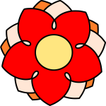Vector illustration of red flower