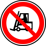 No forklift vector road sign