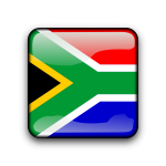Vector image of square shiny South African flag