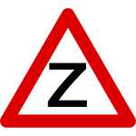 Vector drawing of traffic sign in triangle