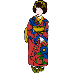 Woman in Kimono Vector Art