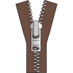 Vector illustration of half un-zipped zipper