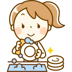 Lady with dishes