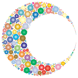 Colorful half-moon