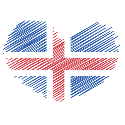 Iceland flag heart