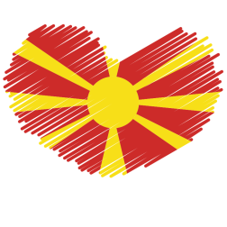 Macedonia flag heart symbol