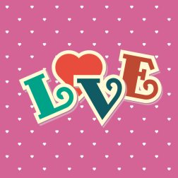 Love color text retro style