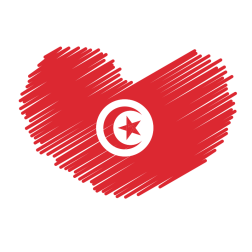 Tunisian flag heart symbol