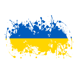 Ukrainian flag ink blot