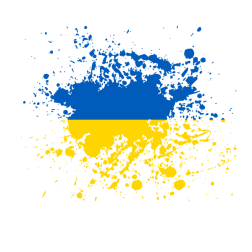Ukrainian flag ink splatter