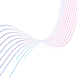 Curved coloured lines on white background