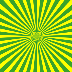 Yellow sunbeams on green background