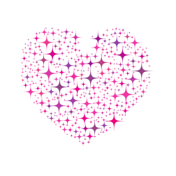 Diamond pattern heart silhouette