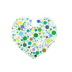 Heart colorful dots