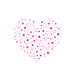 Heart silhouette with diamond pattern