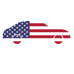 American flag car silhouette