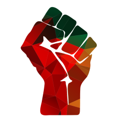Fist silhouette color low poly