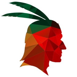 American native chief color silhouette