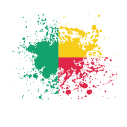 Benin flag ink splatter
