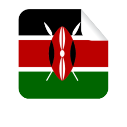 Kenyan flag square sticker