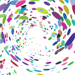 Random colored dots swirl