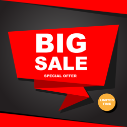 Big sale banner storefront