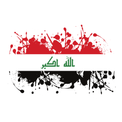 Iraq flag ink splatter