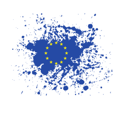 European Union flag ink splash