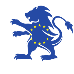 European Union flag heraldic lion symbol