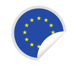A peeling sticker with the flag of European Union