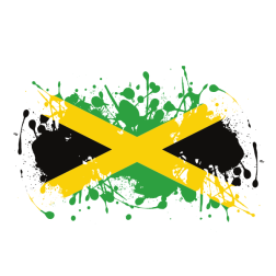 Jamaican flag ink splatter