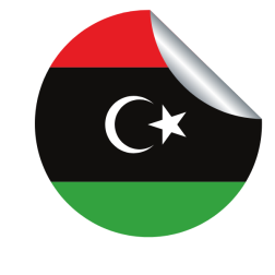 Libyan flag in a peeling sticker